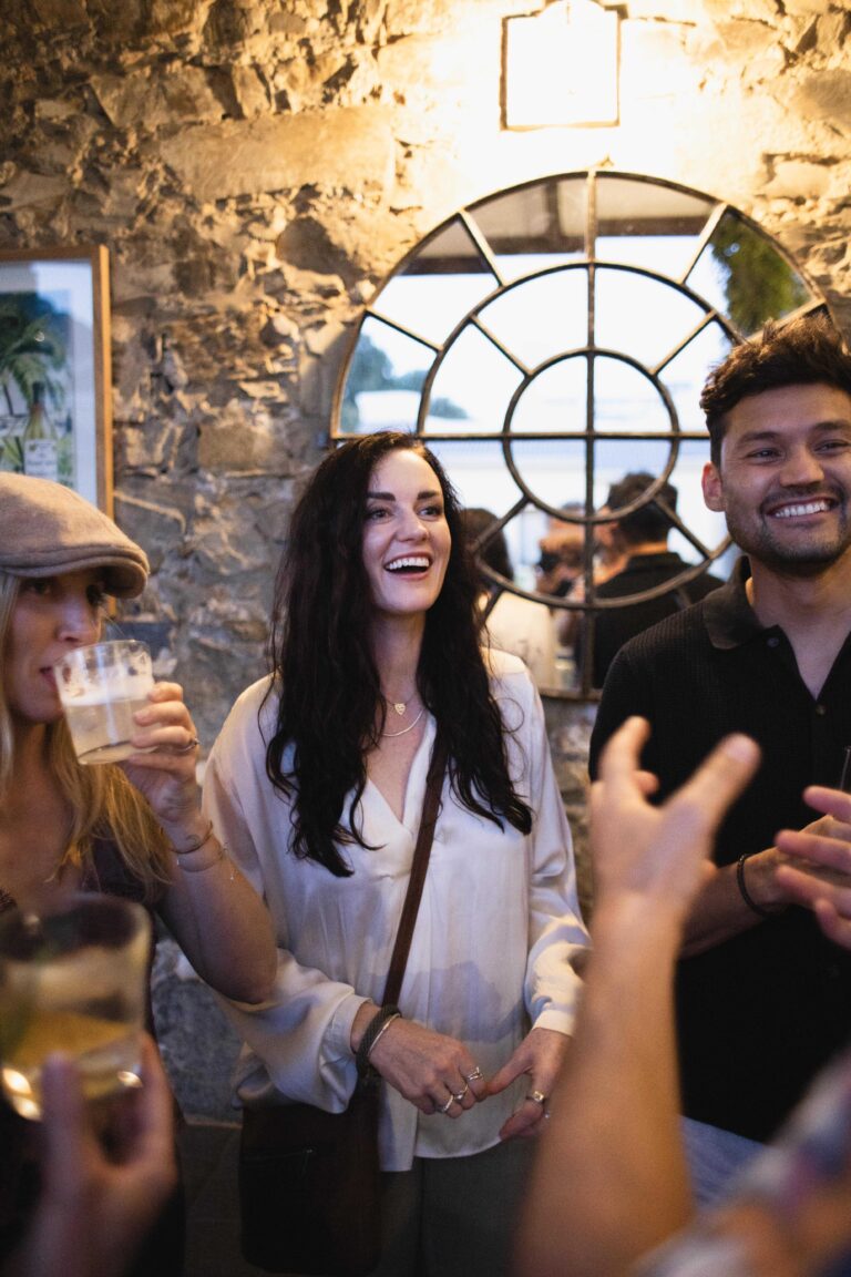 Guests laughing with their Natural Wanders storyteller